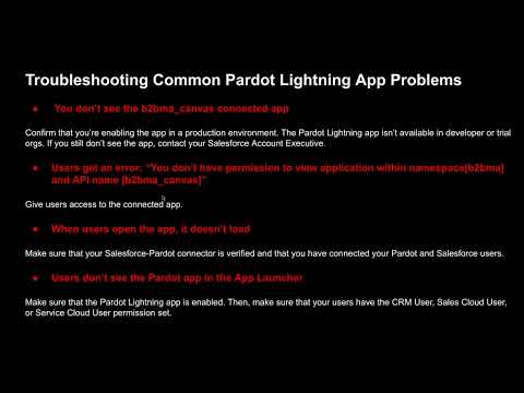 Troubleshooting Common Pardot Lightning App Error