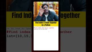 How to Find Index &amp; Value Together in a Python List🔥|Python Interview Question | Programming Classes