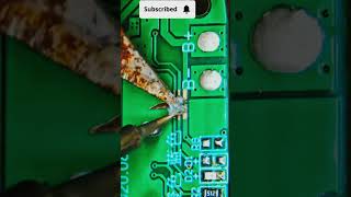 Broken Track Repair Pcb #shorts​ #repair​ #soldering​ #pcbrepair​ #electronics​ #diy​ #trackrepair