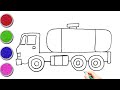 How to draw fuel truck drawing and painting and colouring for kids diy for kids easy arts part3