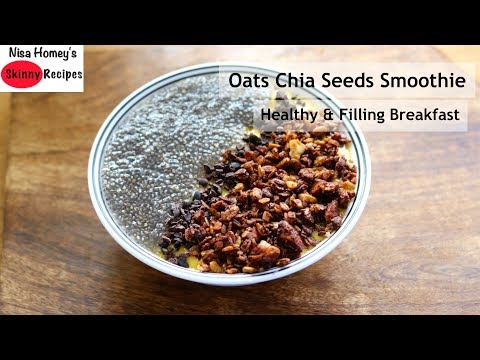 oats-chia-seeds-breakfast-smoothie-recipe---vegan-(no-milk)-oats-recipes-for-weight-loss