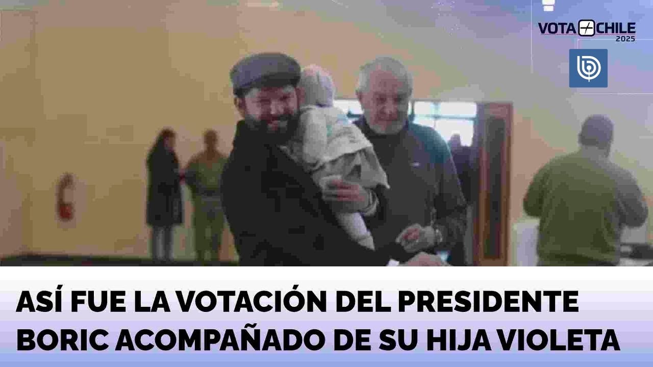 Así fue la votación del Presidente Boric acompañado de su hija Violeta ...