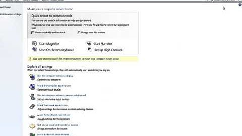Window 7 Ease of Access Centre