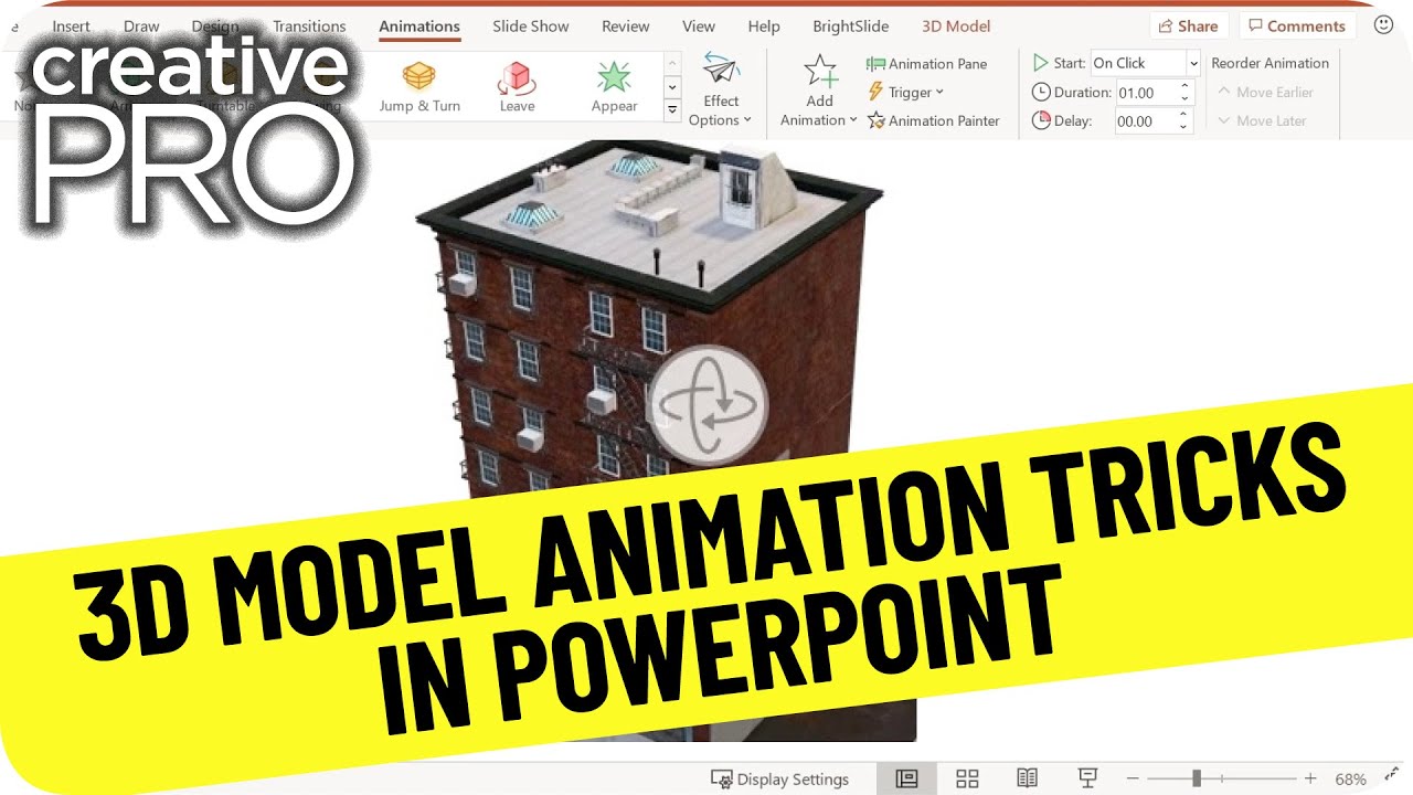 3d model animation in powerpoint presentation