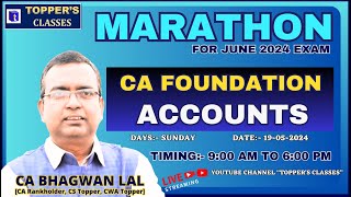 CA FOUNDATION / ACCOUNTS /MARATHON / BY CA BHAGWAN LAL SIR