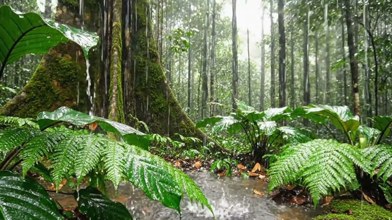 10 Hours Amazon Rainforest Rain Sounds 🌧️ Deep Sleep & Relaxation