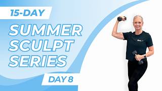 15-Day Summer Sculpt Series - Day 8 | Hourglass Ab Workout (Dumbbells) | Standing Only