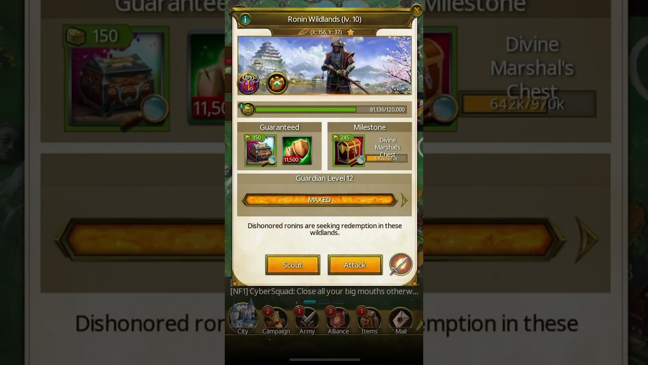 March of empires  ronin camp no champ. 10-11-12 double faction