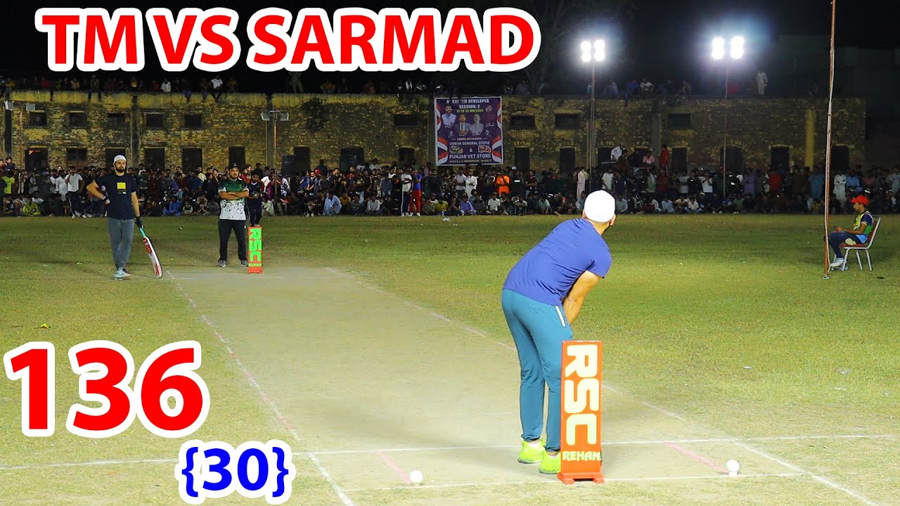 TAMOUR MIRZA VS SARMAD HAMEED 136 RUNS NEED 30 BALLS BEST MATCH IN PAKISTAN TAPE BALL CRICKET