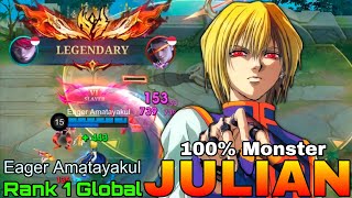 Monster Julian Vs Supreme Enemies  Top 1 Global Julian By Eager Amatayakul  Mobile Legends