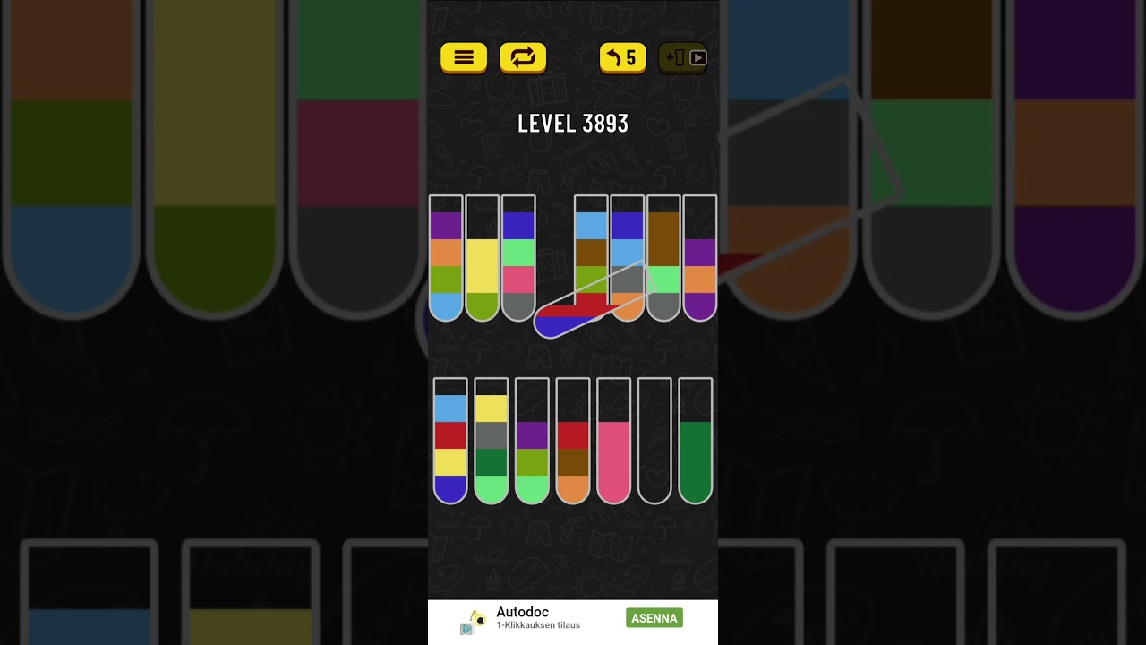 water sort puzzle level 3893