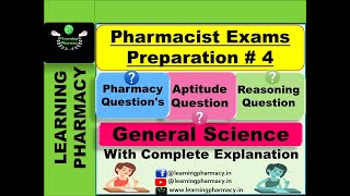 #4 |  Pharmacy | Aptitude | Reasoning | General Science Questions | Pharmacist Exams Preparation |