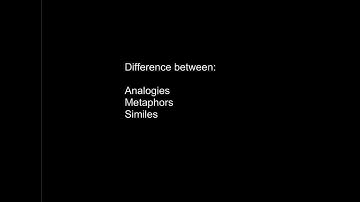 Difference between analogies, similes, and metaphors