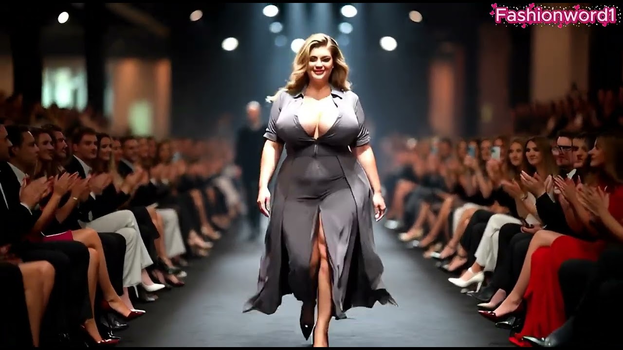 Plus-Size Model Shines on Runway: Redefining Beauty Standards in Fashion Industry Today.
