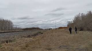 Canadian Pacific 2816 is seen at the head of the Final Spike Steam Tour at Indus, AB (Set to 1080p)