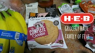 HEB grocery haul for family of FIVE + KINDER JOY egg opening! | GROCERY HAUL