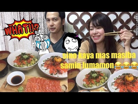 MUKBANG SALMON SASHIMI🇯🇵daddy & mommy mukbang🇵🇭with recipe salmon avocado & kimchi salmon bowl