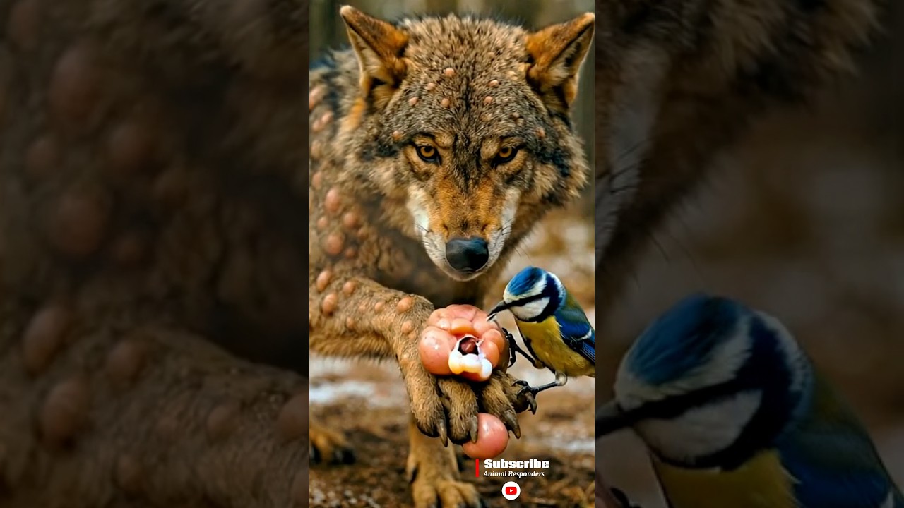 Wolf lets Bluebird heal him 🐺🐦