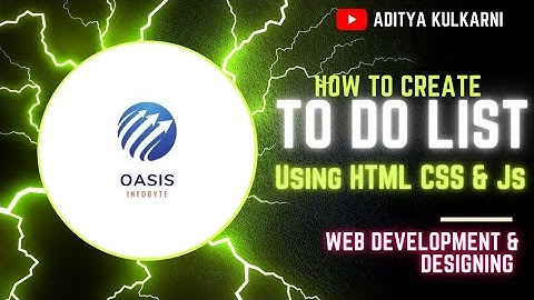 To Do List |Oasis Infobyte internship|Task- 3 Level-2|web development and design with source code