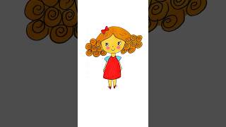 How to draw a girl with curly hair, easy drawing for kids #diy #creative #art #stepbystep #preschool How to draw a girl with curly hair, easy drawing for kids #diy #creative #art #stepbystep #preschool
