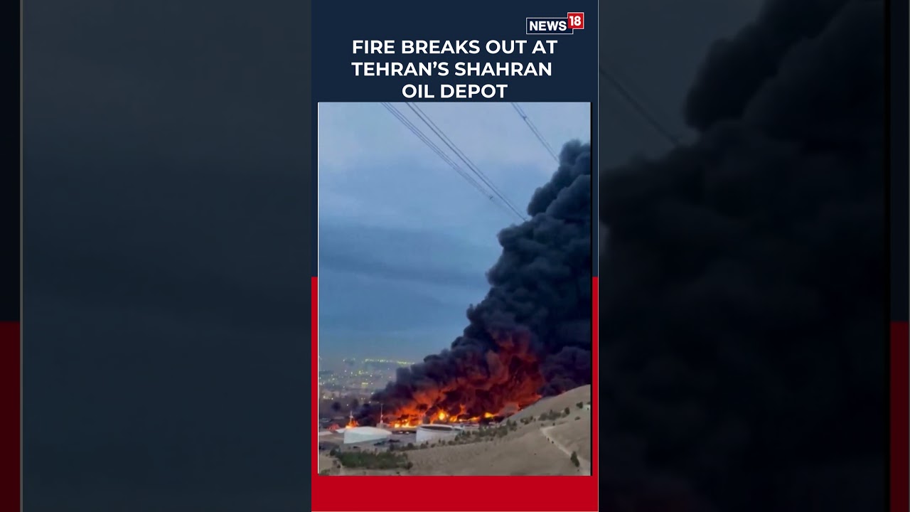 Israel Strikes Tehran Oil Depots; Massive Fire Turns Iran's Skyline Orange | Shahran Oil Depot