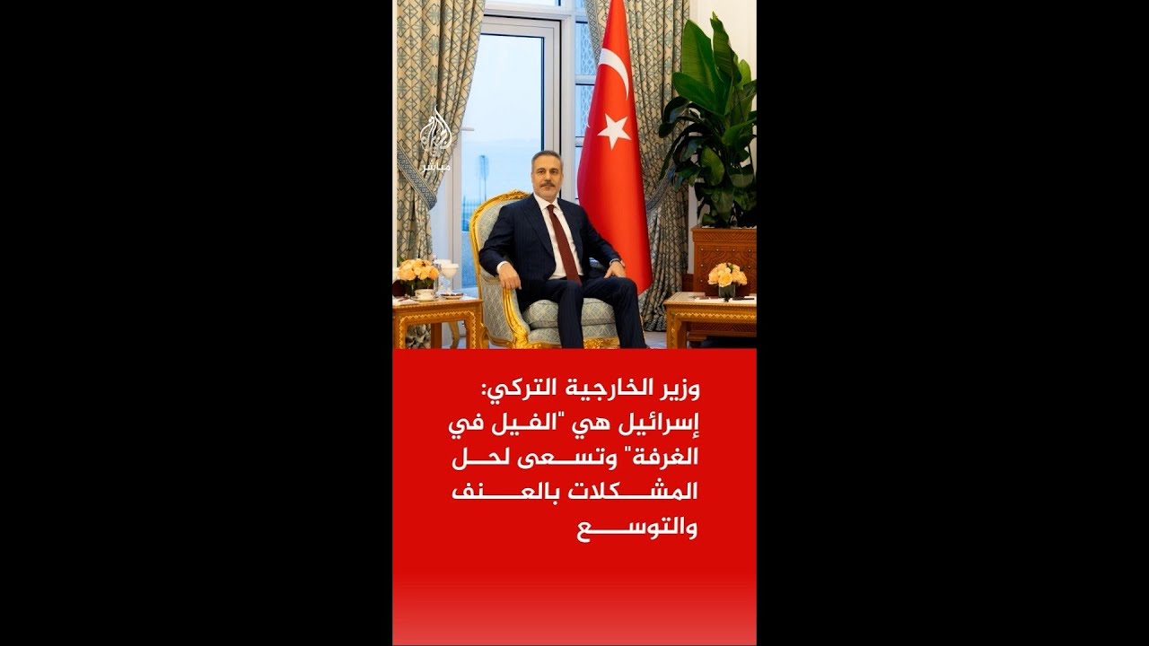 وزير الخارجية التركي: إسرائيل هي "الفيل في الغرفة" وتسعى لحل المشكلات بالعنف والتوسع
