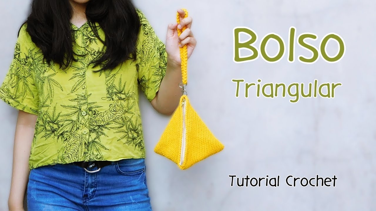 Como tejer un Bolso triangular a crochet - ganchillo. Liliana Milka
