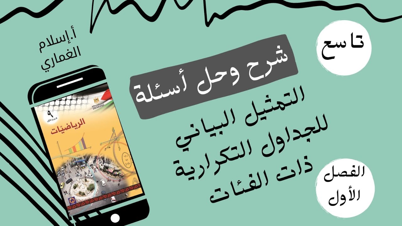 التمثيل البياني للجدول التكراري ذات الفئات_الوحدة٤_الصف ٩_الفصل الأول .