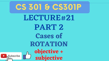 CS301 CS301P | Short Lecture 21 Part 2 | Cases of Rotation