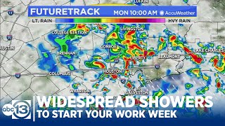 Widespread showers and storms Monday