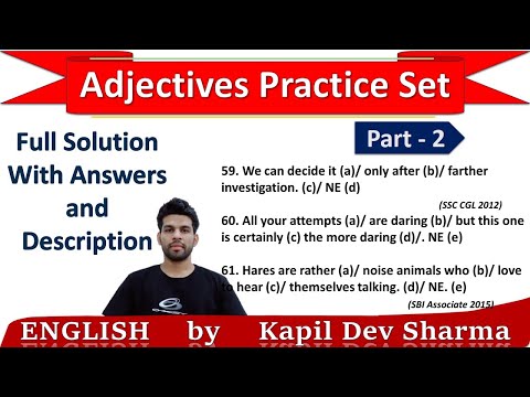 Adjectives Practice Set Part - 2 with Answers and Description English by Kapil Dev Sharma