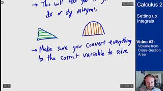 Famous Setting Up Integrals - Video 3 - Volume from Cross-Sectional Area Profile