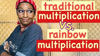 Multiplication Math Battle Traditional Vs. Rainbow