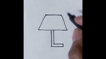How to draw easy and simple table lamp drawing. #shorts #youtubeviral #viral