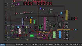 Digital Logic Sim. Programmable 8bit computer.