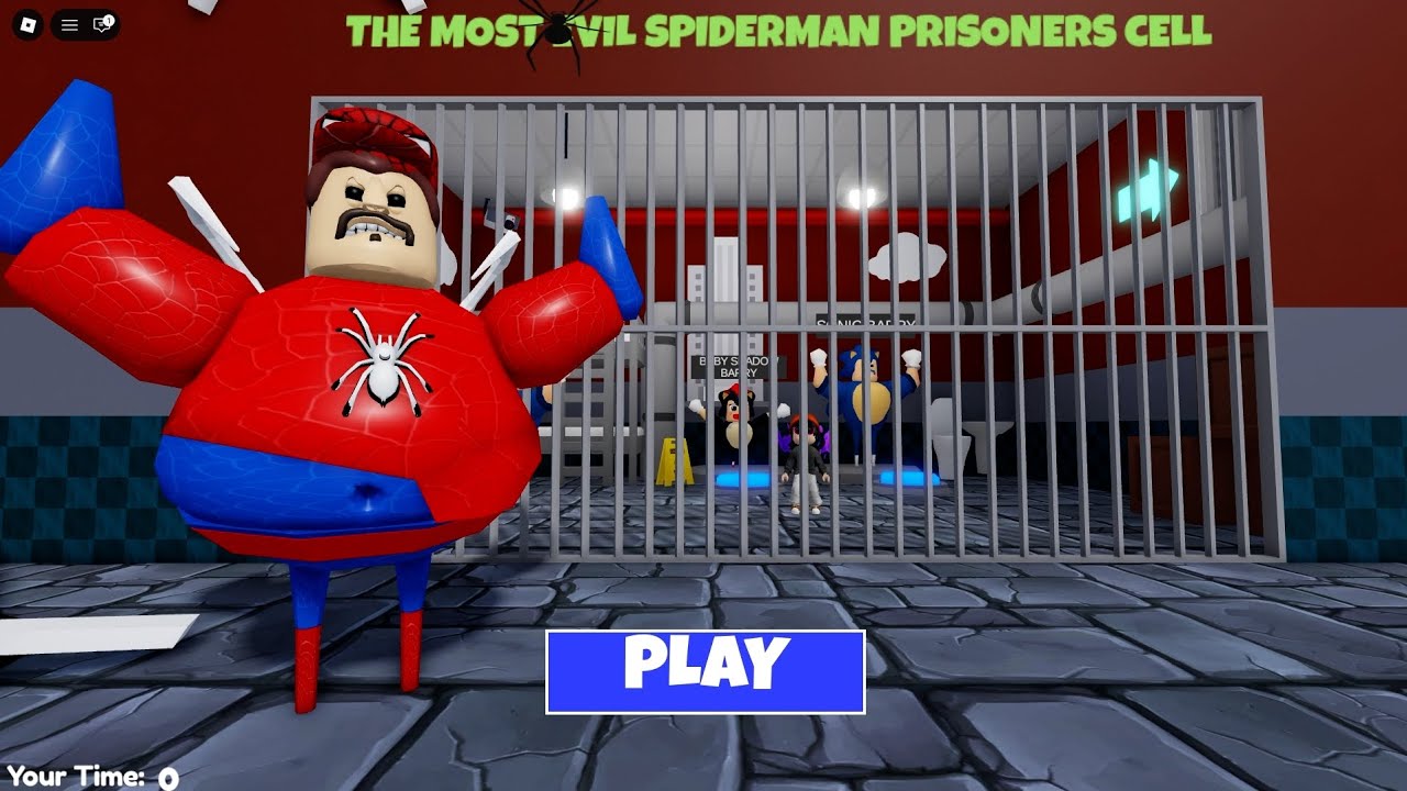 Spiderman barry prison run escape obby | OBBY ROBLOX ||walkthrough no death 4k 