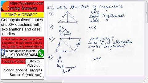 55 IMO Int Maths Olympiad Video Std7 Congruence ofTriangles freeVideo1 by Vishal Mantri+919960560404