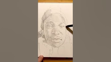 Timelapse graphite pencil portrait sketch of Gloria