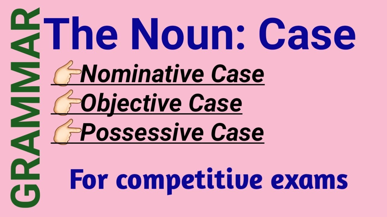 The Noun Case Nominative Case Objective Case Possessive Case 