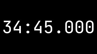 Countdown timer 34 minutes, 45 seconds [34:45.000] - White on black with milliseconds