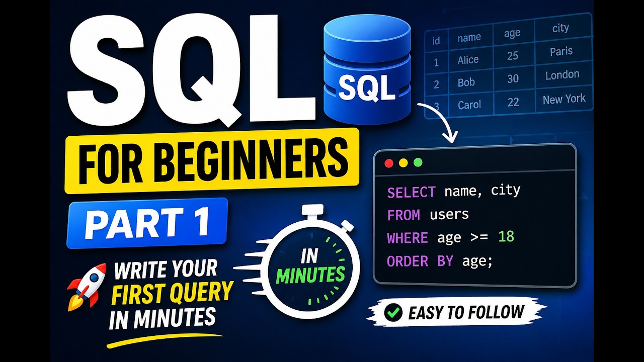 Query Programming Beginners SQL for Beginners Part 1 | Write Your First Query in Minutes - YouTube