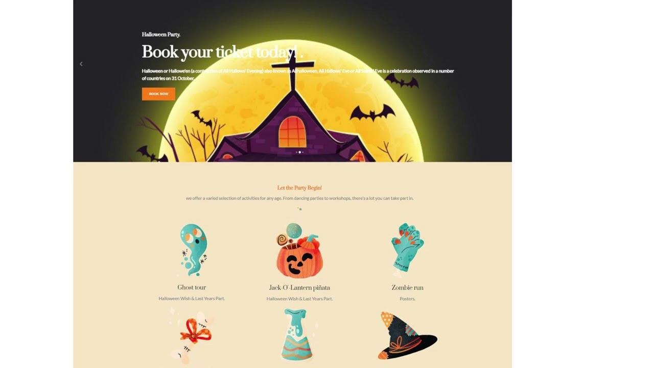 responsive halloween website  
