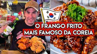 Comendo Frango Frito Mais Famoso da Coreia