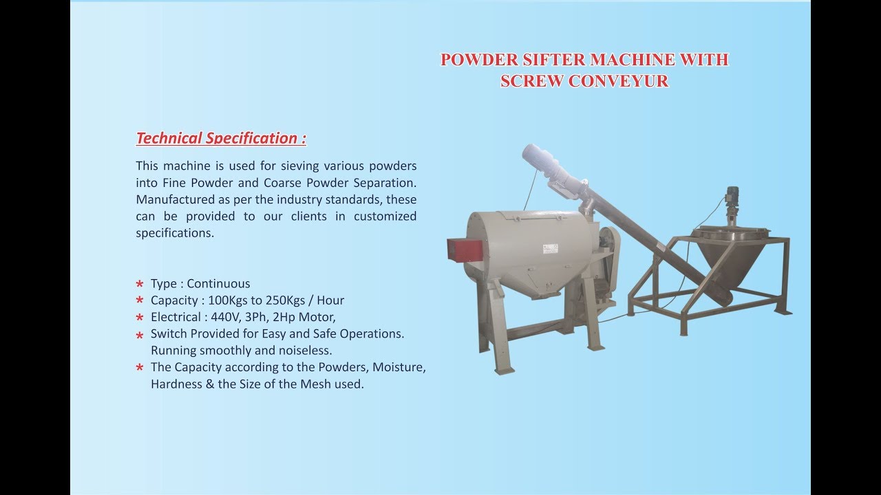 Powder Sifter Machine Manufacturers YouTube
