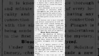 Tuesday, 6th May 1913 Newest Clues in Phagan Case Not Yet Public