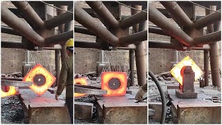 How To Professionally Forge Steel Billets EP355 #satisfying #forging #machines