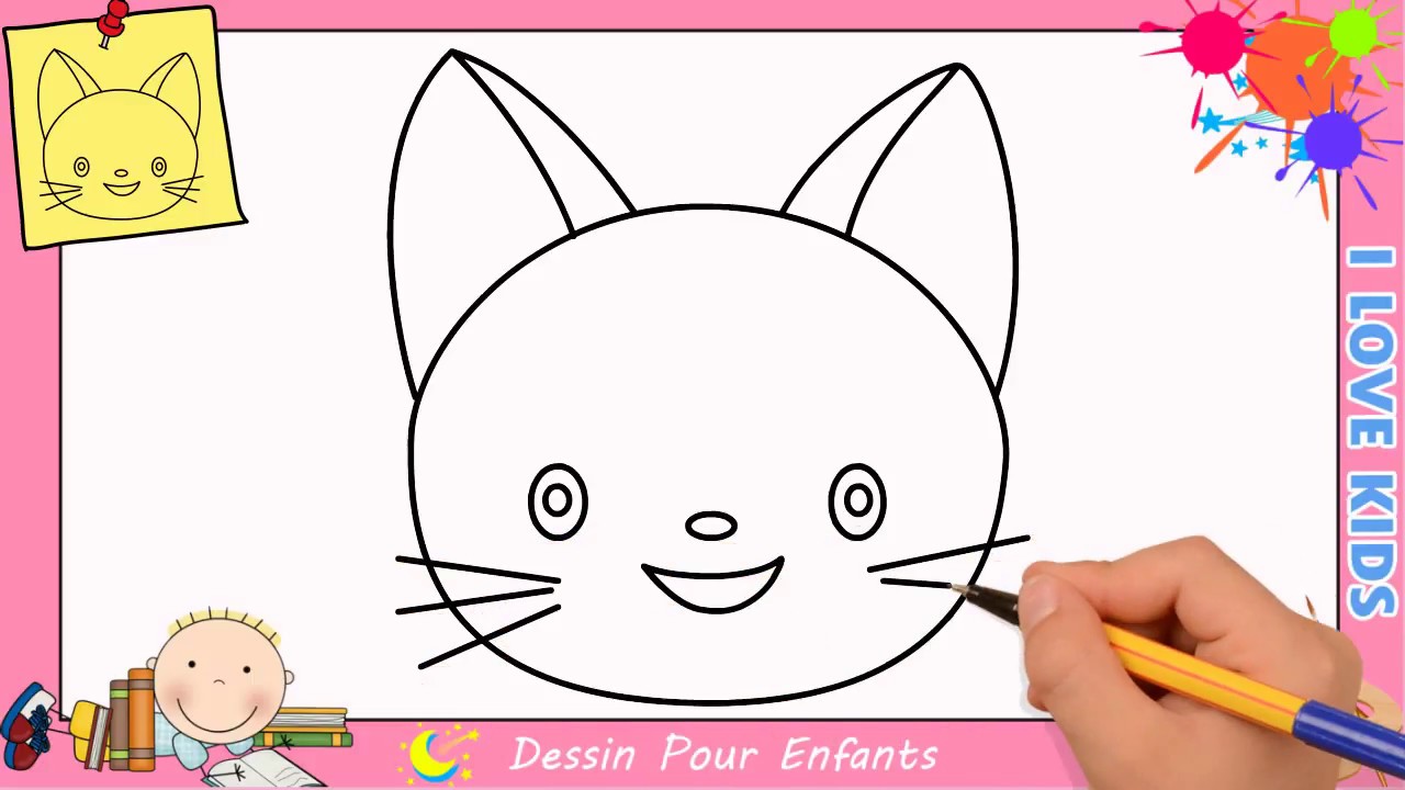 Comment dessiner un chat FACILEMENT etape par etape pour ENFANTS 8