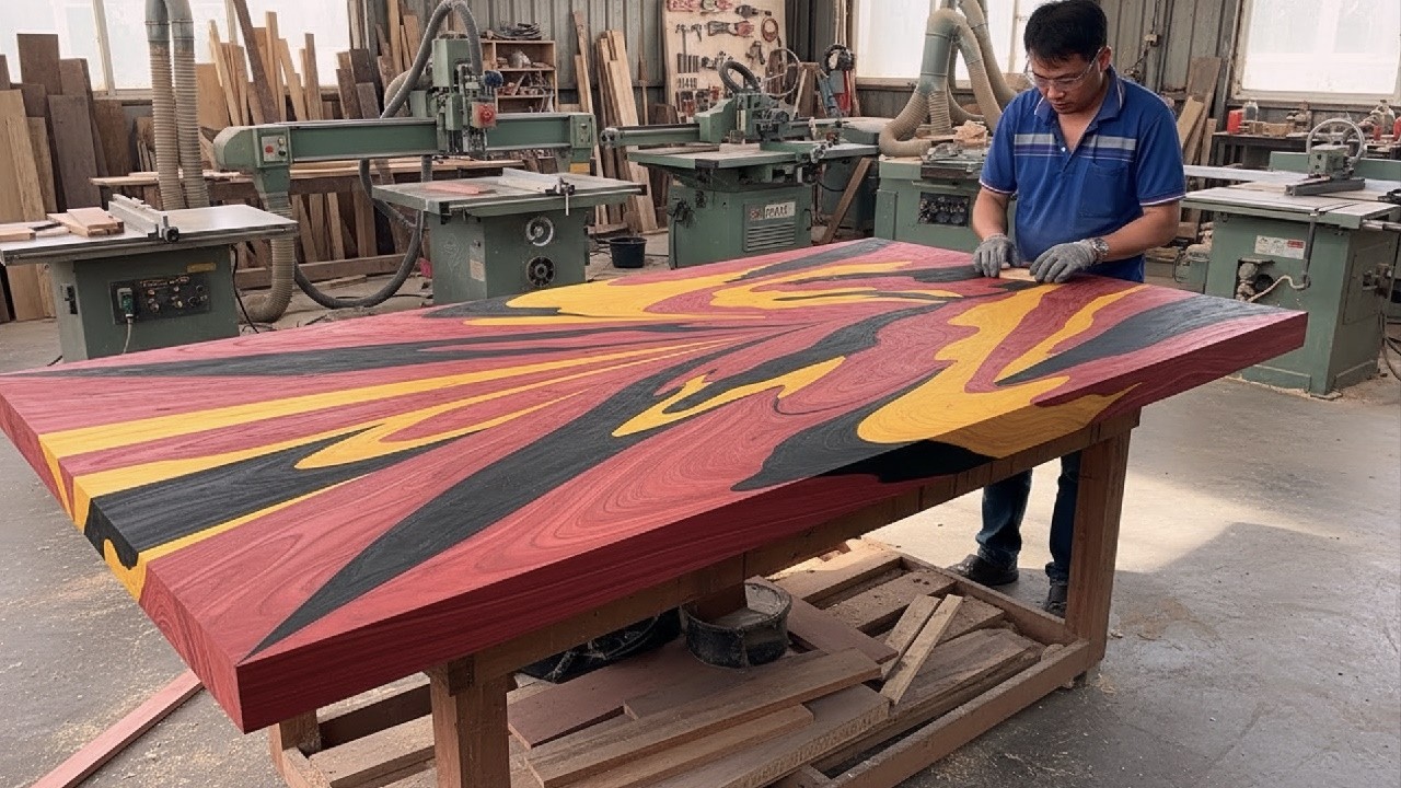 How To Build And Assemble A Unique Outdoor Table Like Never Before   Creative Woodworking Techniques