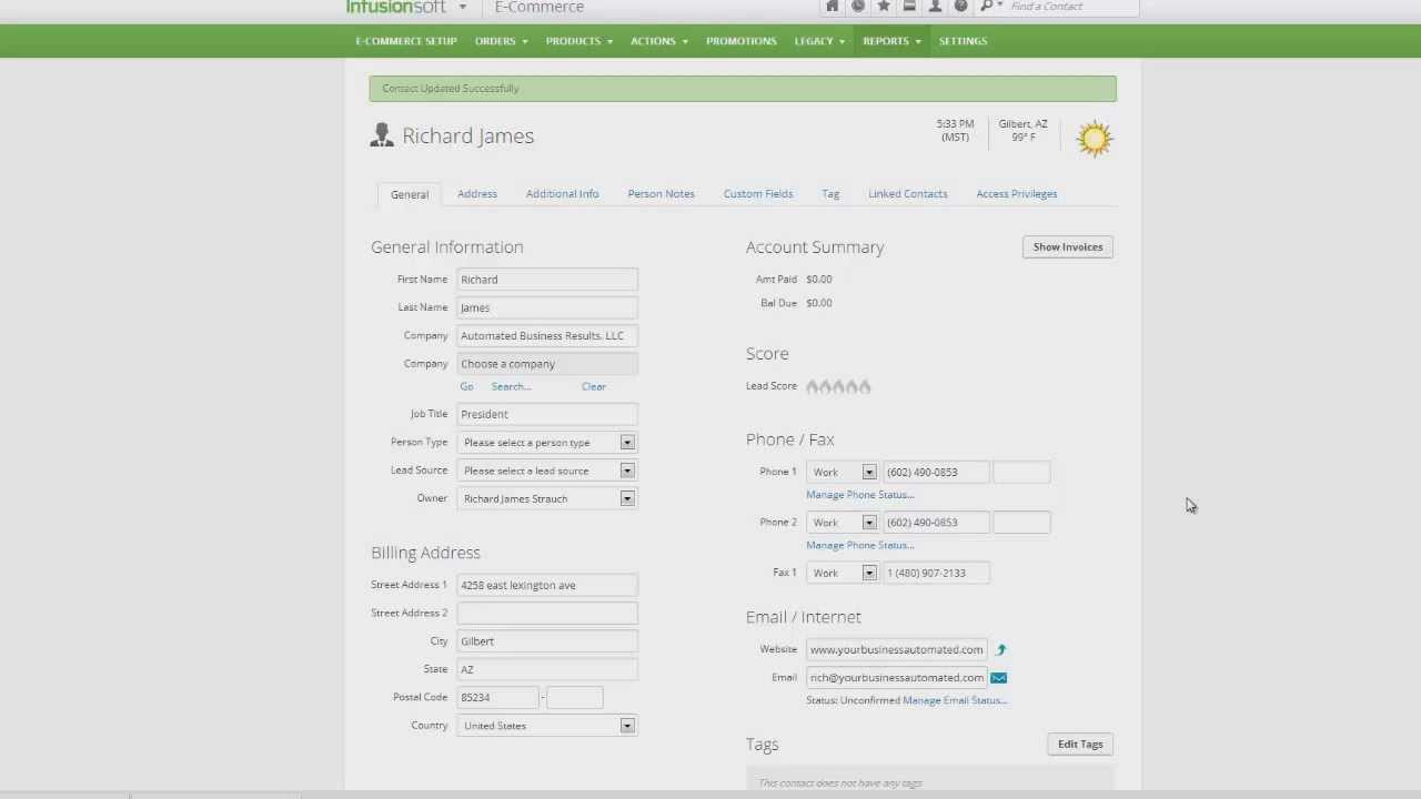 How to enter forms in Infusionsoft, Failed Notice Entry, Payment Forms, and more Cashflow Managment