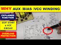 525 role of auxiliary winding  vcc or bias winding in smps switch mode power supply